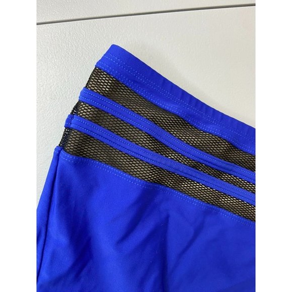 Cacique swim women's plus size 18 blue‎ high rise mesh panel swim bottoms - Picture 3 of 7